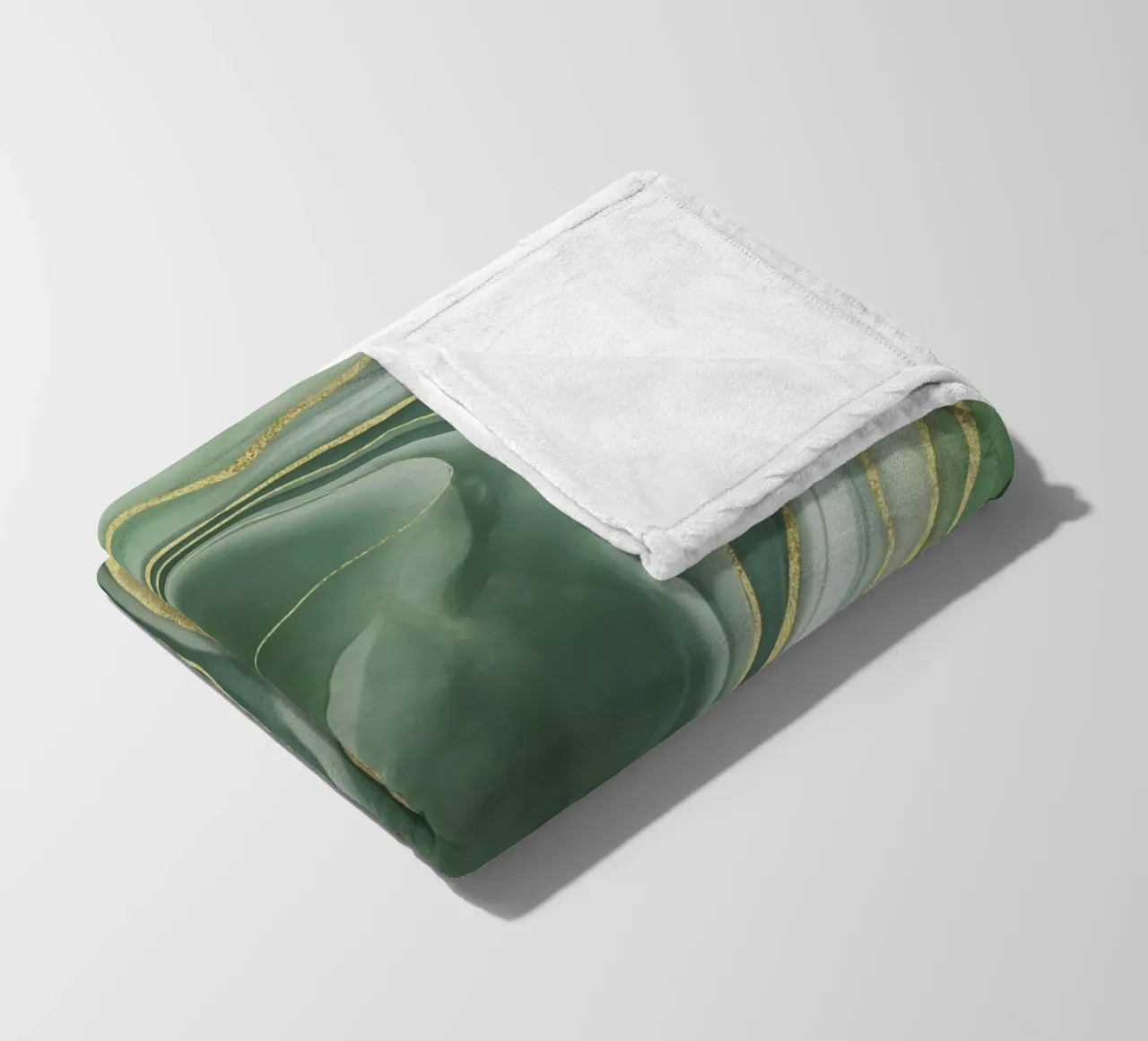 Marmer Reverie Jade Groen En Goud Luxe fleecedeken van Andrea Haase Modern Home