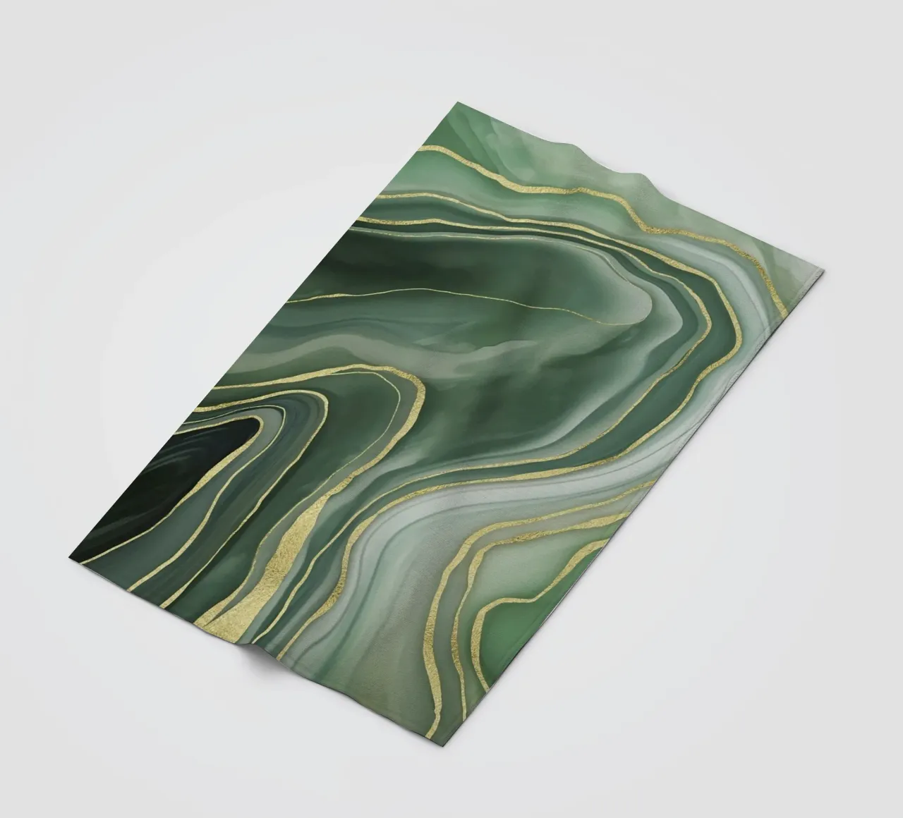 Marmer Reverie Jade Groen En Goud Luxe fleecedeken van Andrea Haase Modern Home