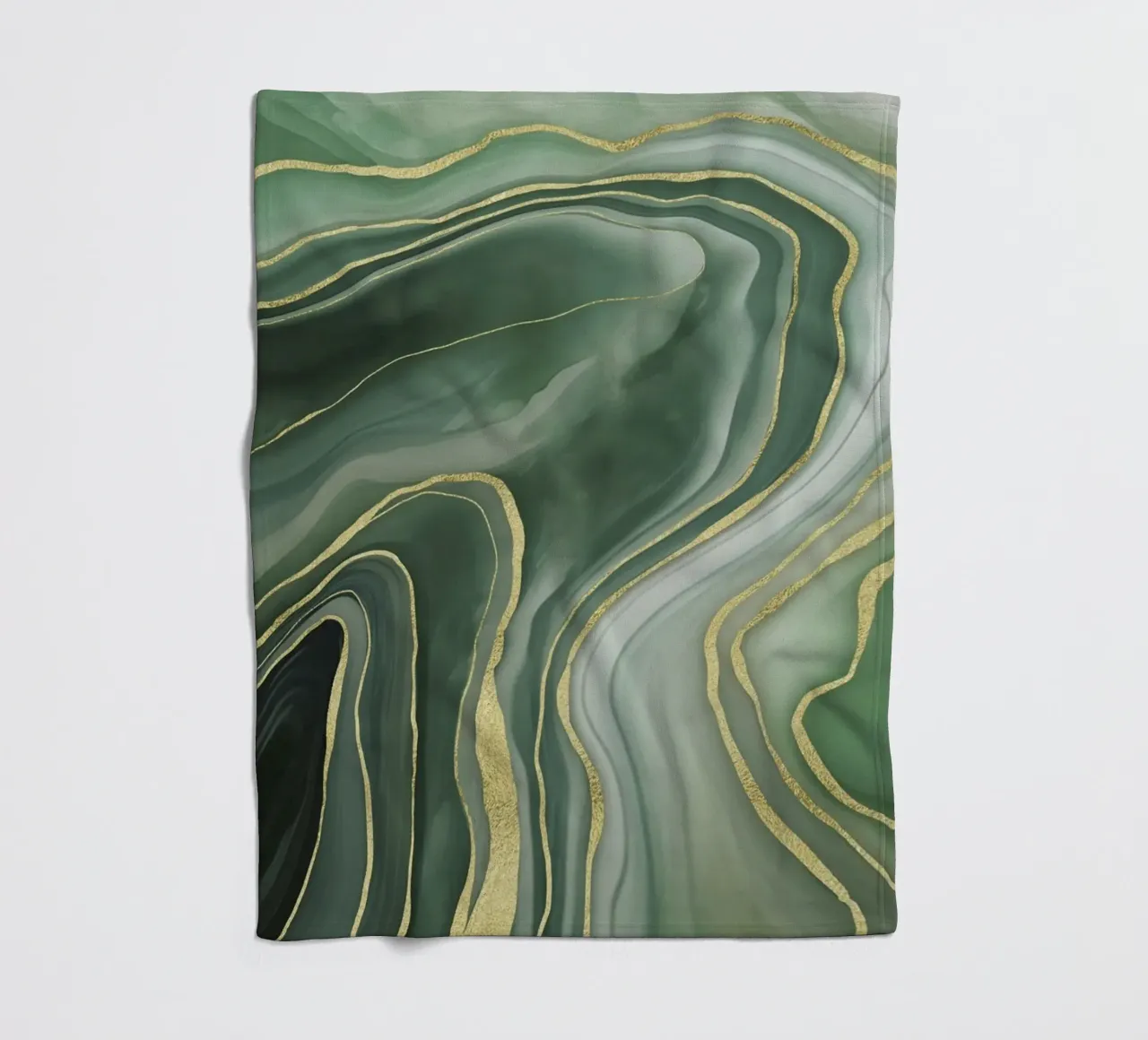 Marmer Reverie Jade Groen En Goud Luxe fleecedeken van Andrea Haase Modern Home