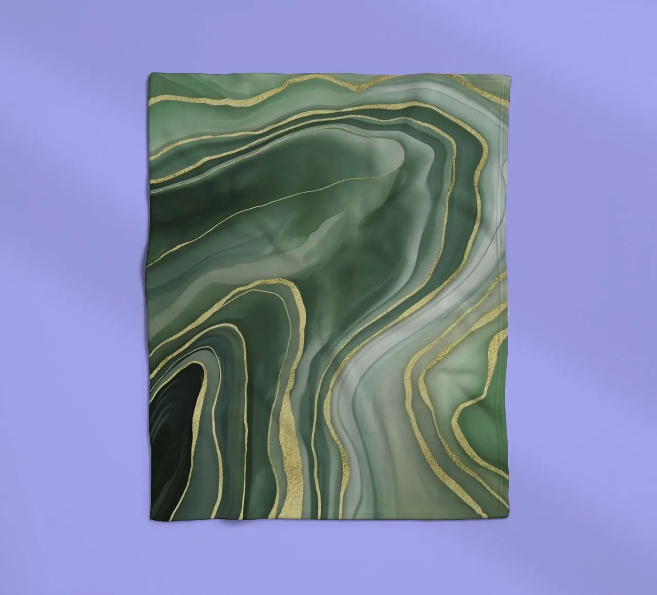 Marmer Reverie Jade Groen En Goud Luxe fleecedeken van Andrea Haase Modern Home