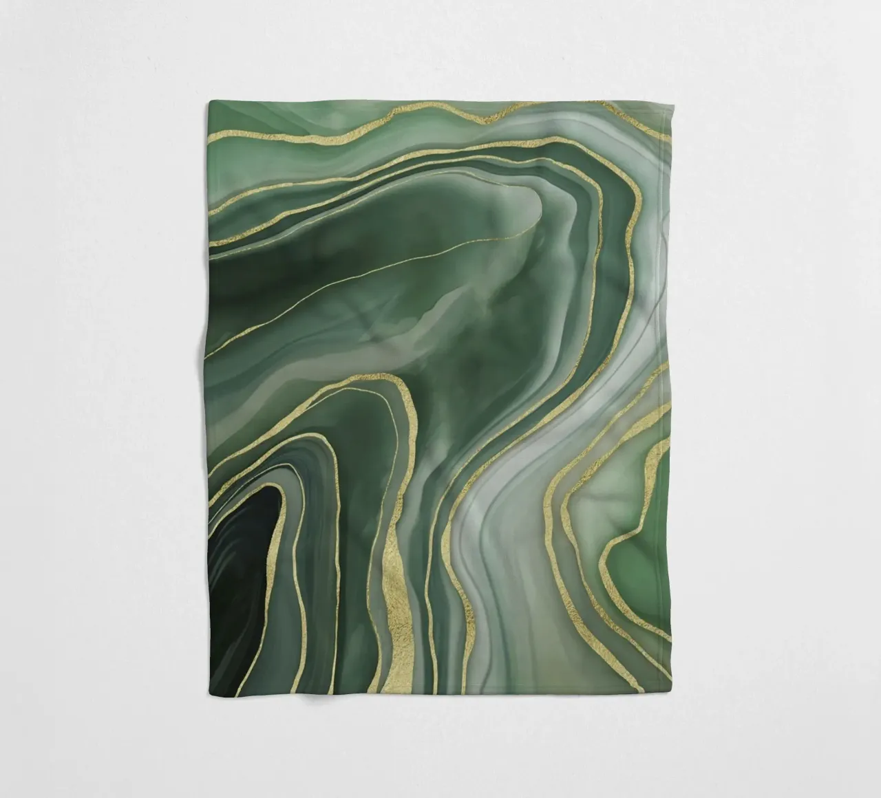 Marmer Reverie Jade Groen En Goud Luxe fleecedeken van Andrea Haase Modern Home