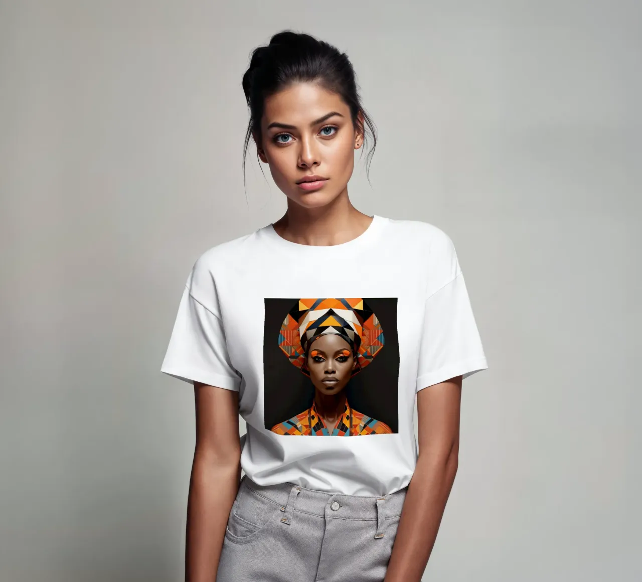 Donna senegalese geometrica t-shirt da Artful Muse