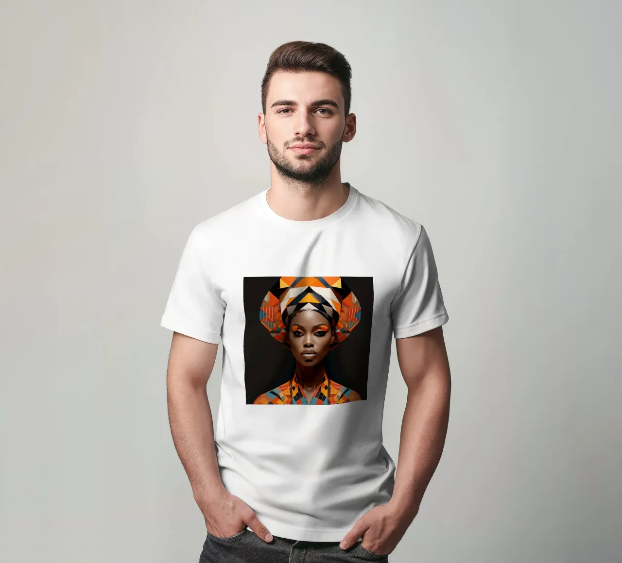 Donna senegalese geometrica t-shirt da Artful Muse