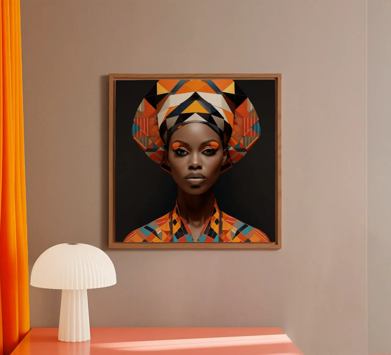 Donna senegalese geometrica alluminio dibond da Artful Muse