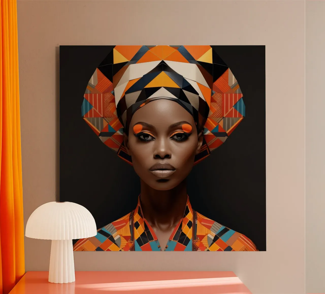 Donna senegalese geometrica alluminio dibond da Artful Muse
