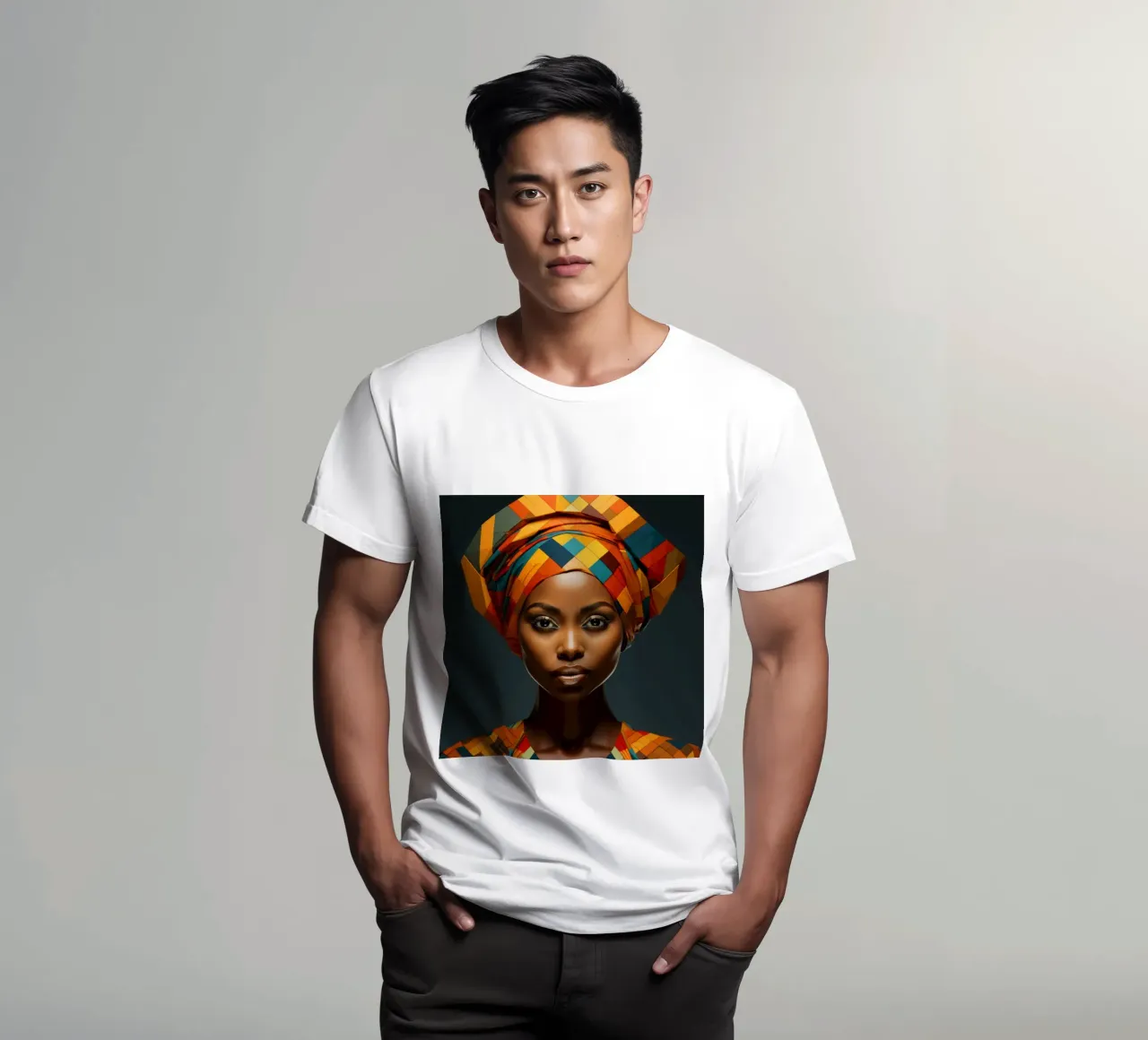 Donna senegalese geometrica t-shirt da Artful Muse