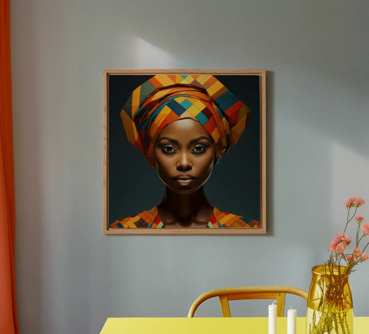 Donna senegalese geometrica alluminio dibond da Artful Muse
