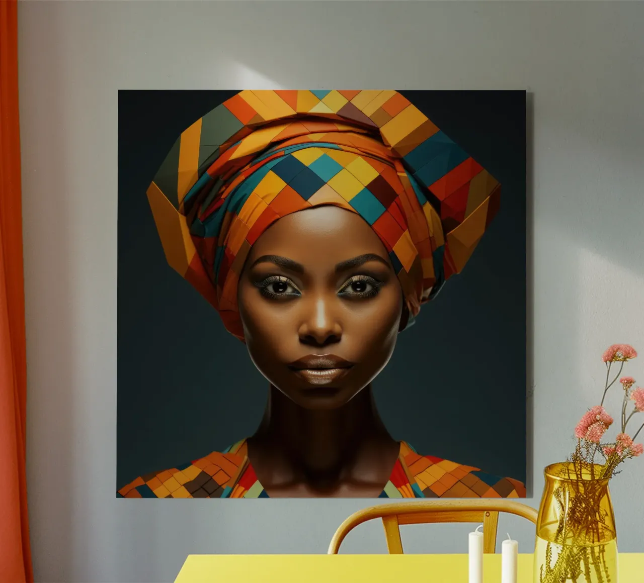 Donna senegalese geometrica alluminio dibond da Artful Muse