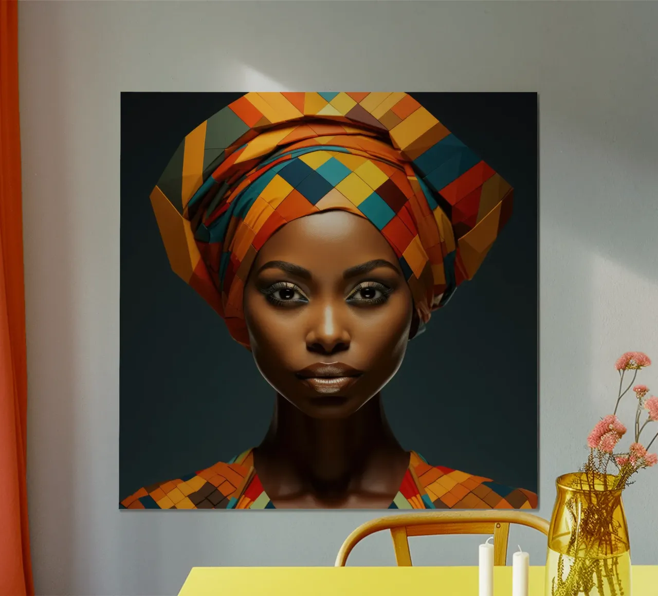 Donna senegalese geometrica poster da Artful Muse
