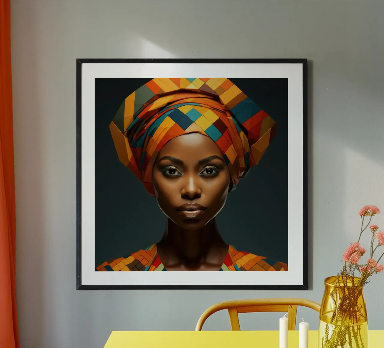 Donna senegalese geometrica poster da Artful Muse