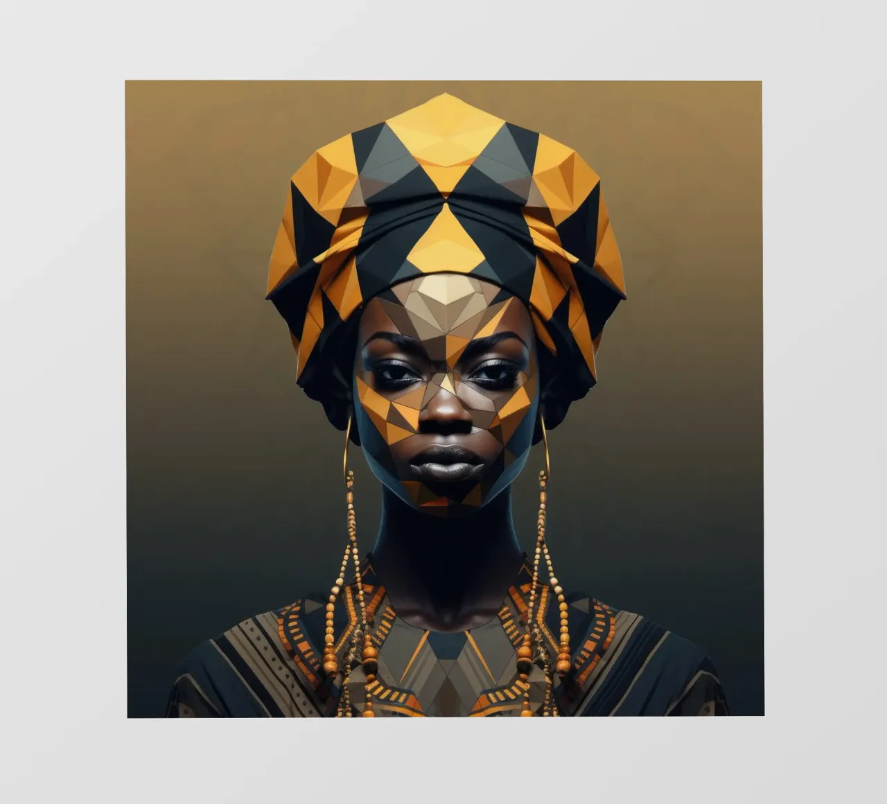 Donna senegalese geometrica pellicola backlit da Artful Muse