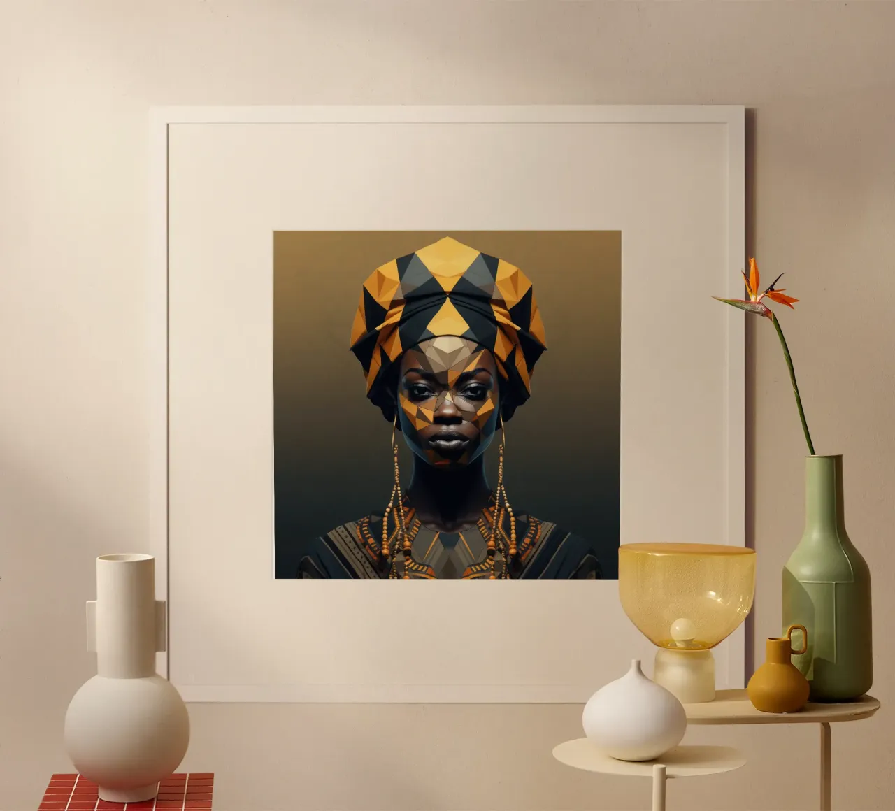 Donna senegalese geometrica carta hahnemühle da Artful Muse