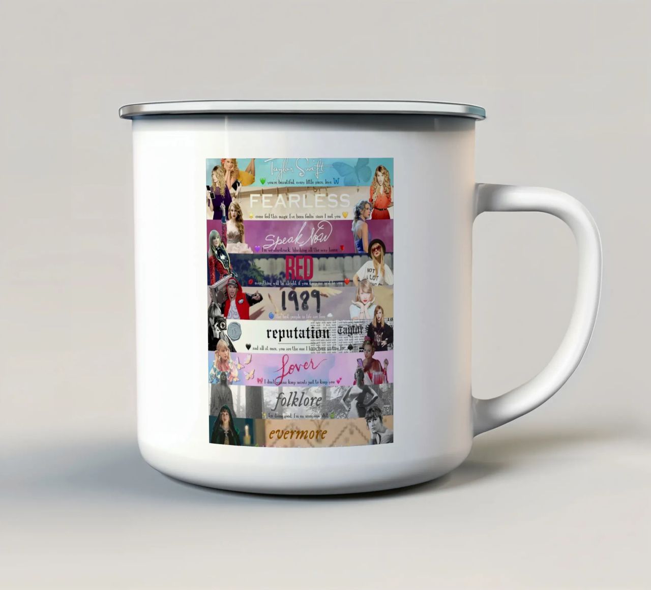 Das Collage Album Swift Emaille Tasse von AARON