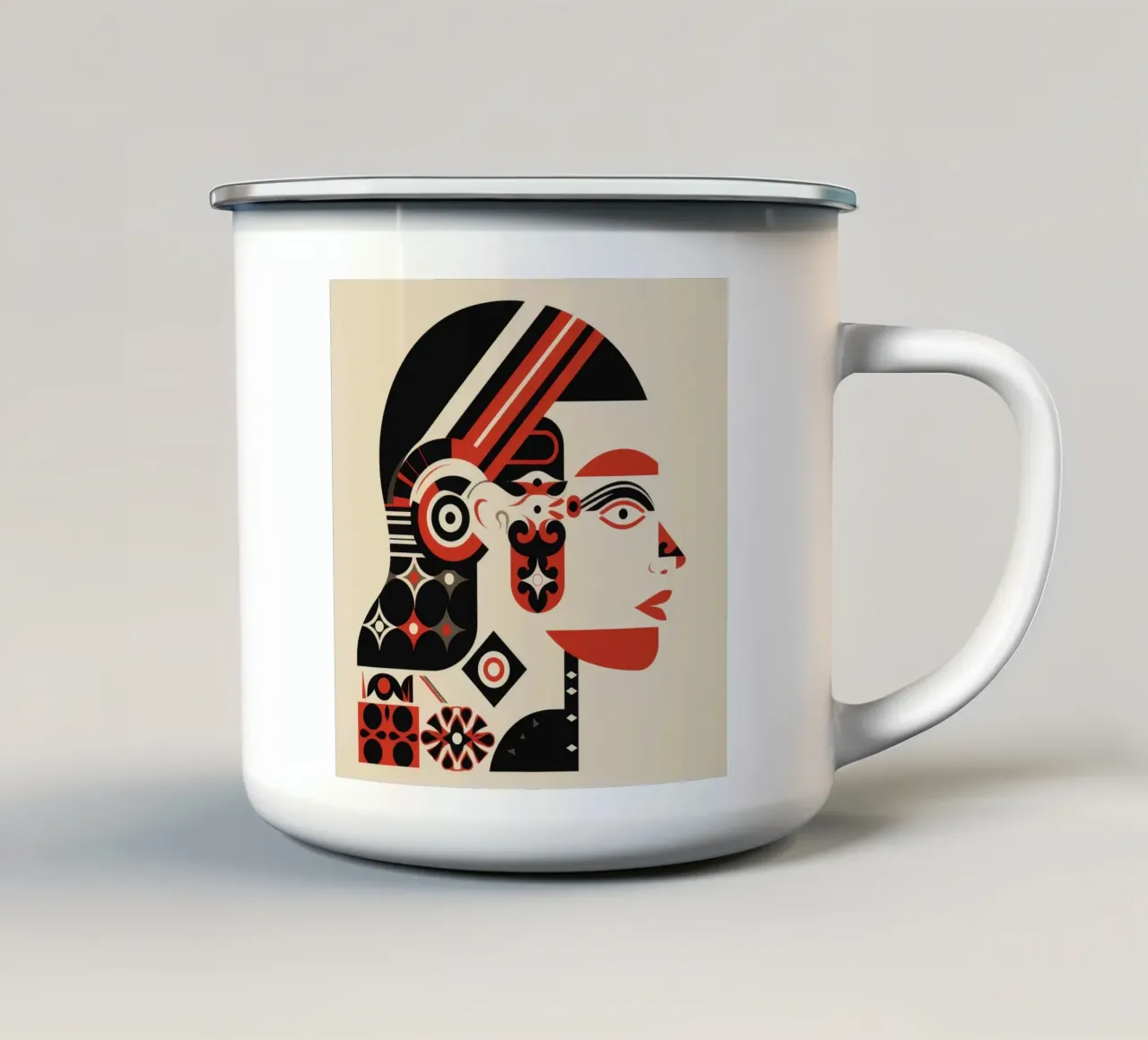 Forme della donna norvegese tazza in smalto da Artful Muse