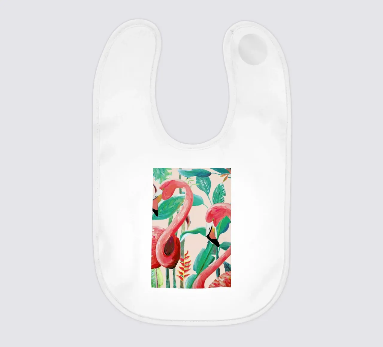Jungle Stories Flamingo Pink baby bib by Femke Zwaan