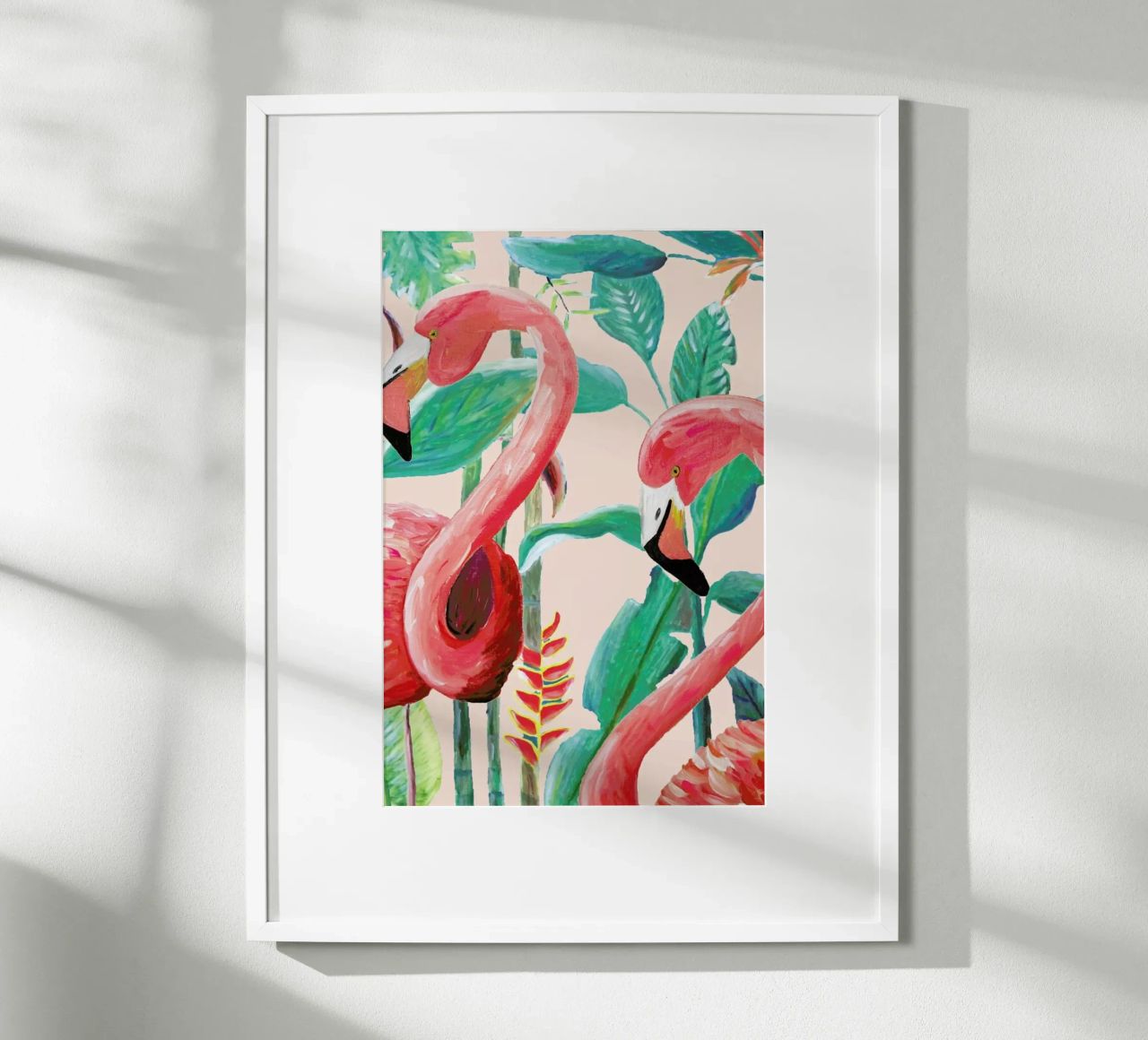 Jungle Stories Flamingo Pink poster de Femke Zwaan