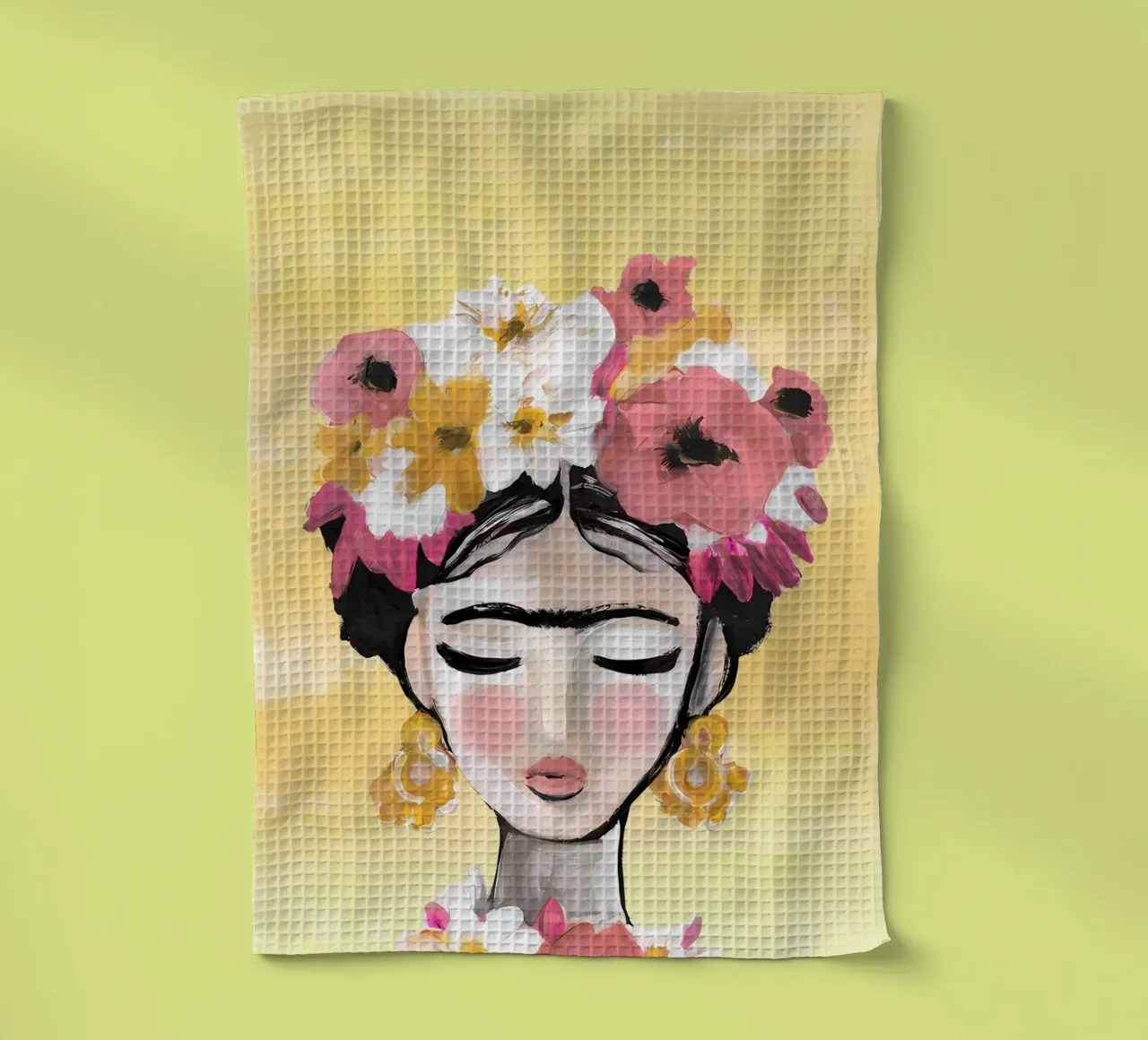 Frida Kahlo, Frida, Frida Bloemenprint poster theedoek van Boheme