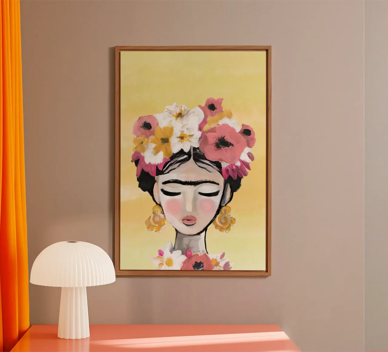 Frida Kahlo, Frida, Frida Flower Print poster alu-dibond by Boheme