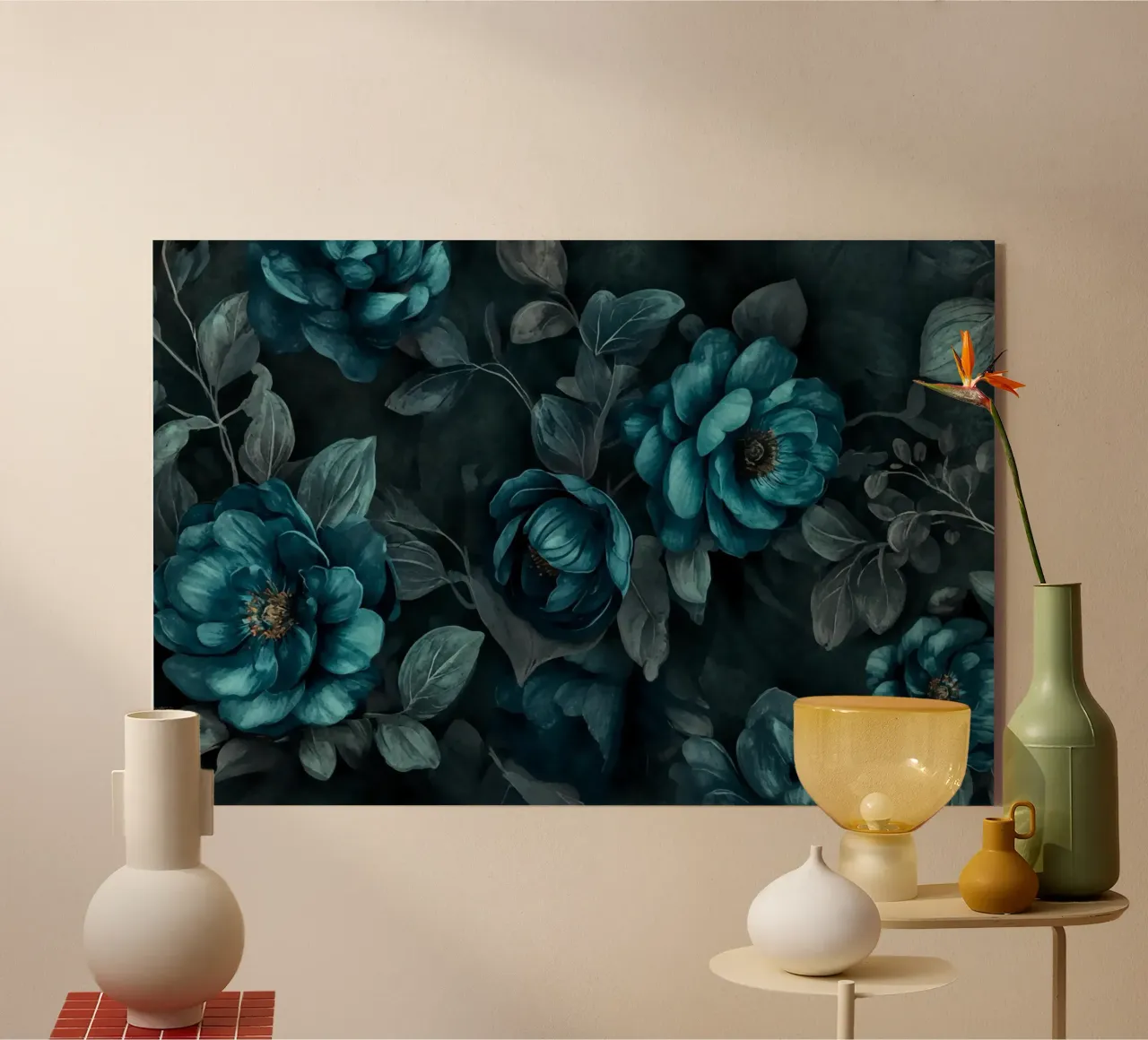 Baroque Moody Elegance Teal Flower Serenity metacrilato de Andrea Haase Floral Passion