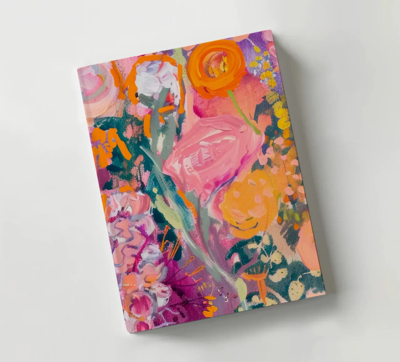 Flower Print, Abstract Vibrant Poster notebook by Boheme