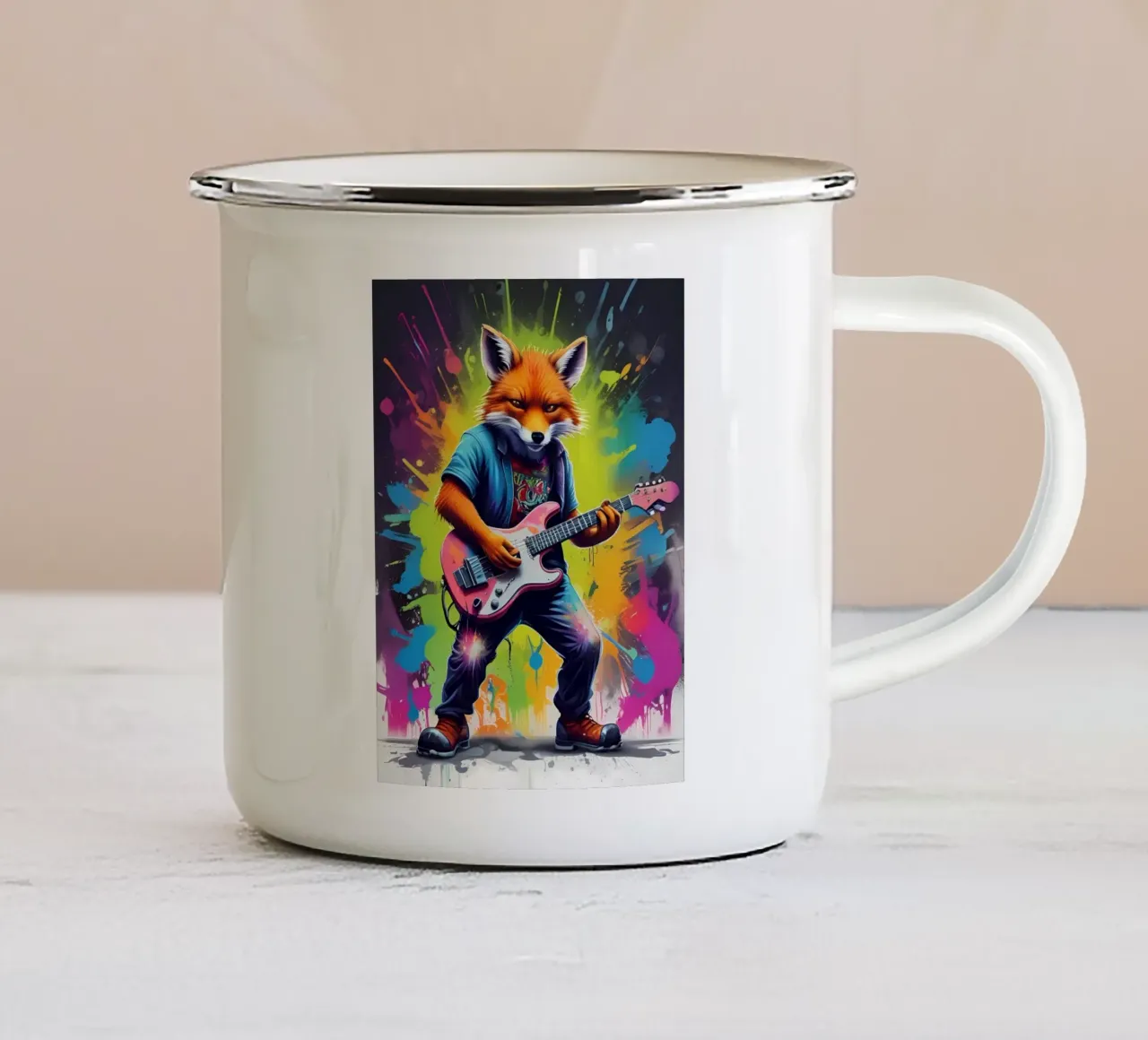 Foxy Solo guitar tazza in smalto da MakArena