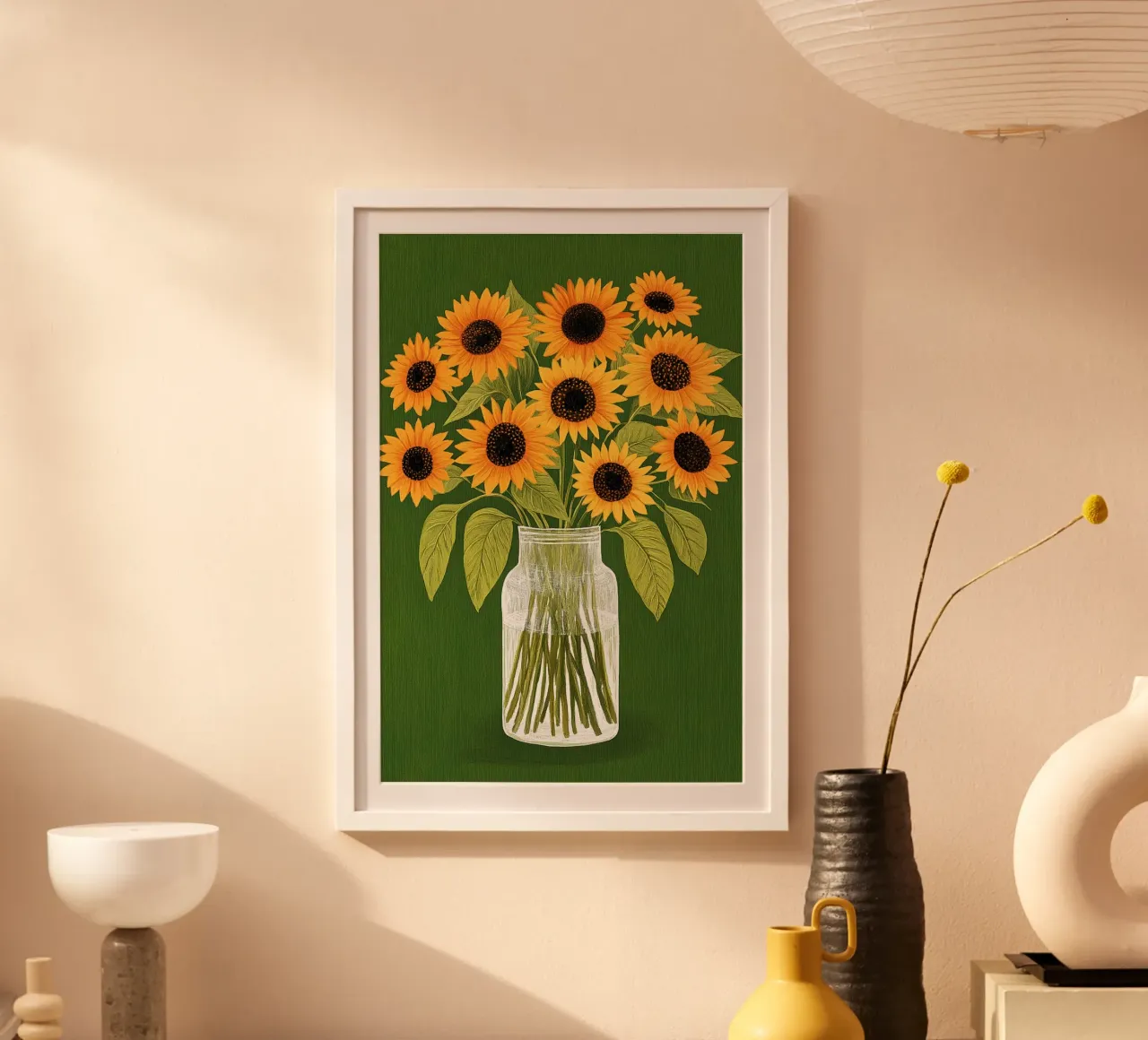 Sonnenblumen in einer Vase Poster von Curious Canvas