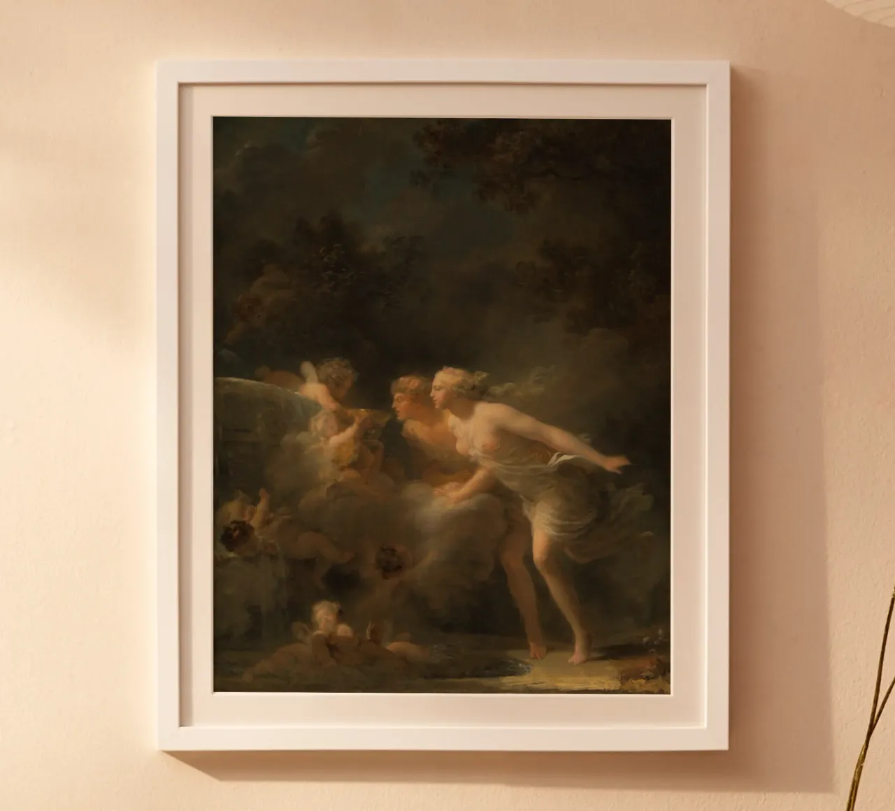 Jean-Honoré Fragonard - Fontana dell'amore (1785 circa) poster con telaio in plastica da Wirla