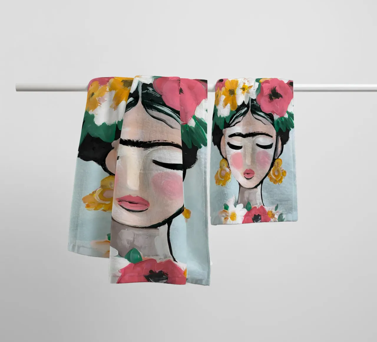 Impression de fleurs, poster abstrait vibrant serviette de bain de Boheme