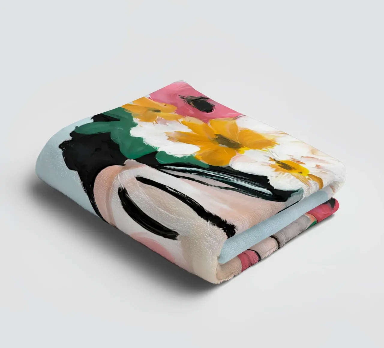 Impression de fleurs, poster abstrait vibrant serviette de bain de Boheme