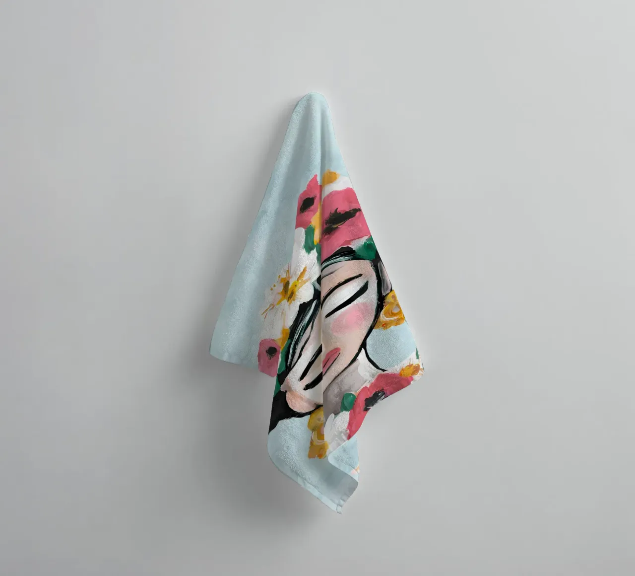 Impression de fleurs, poster abstrait vibrant serviette de bain de Boheme