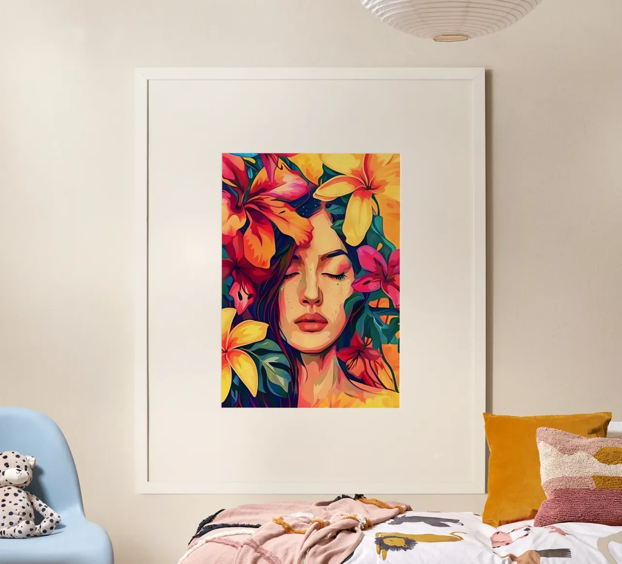 Ritratto della bambina in fiore poster da Artful Muse