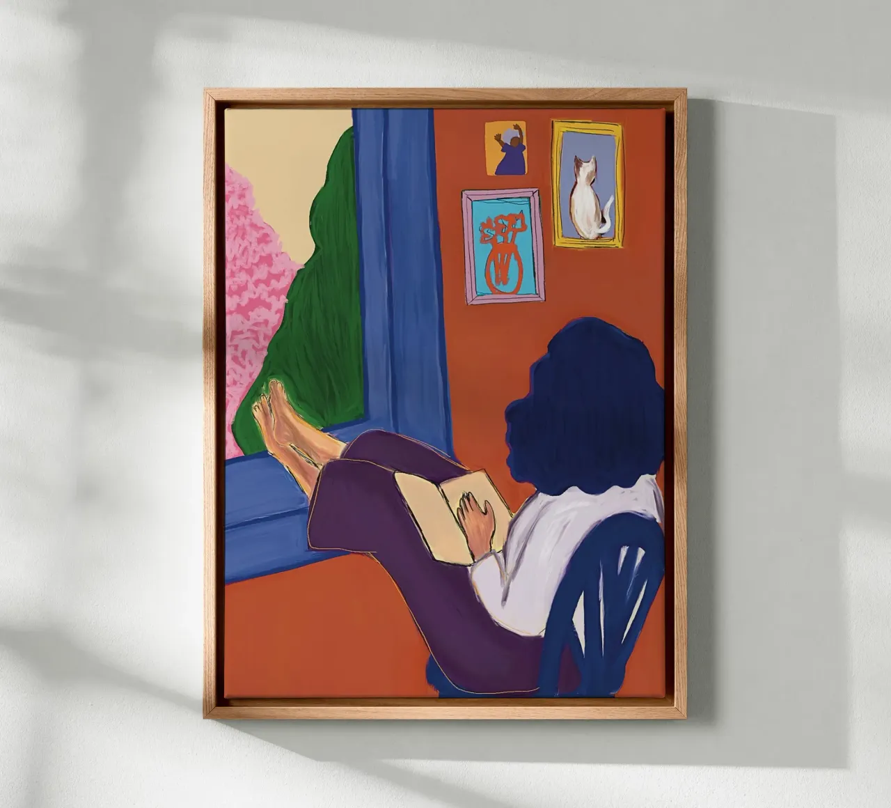 The reader (after Matisse) canvas with Floater frame by tainah negreiros