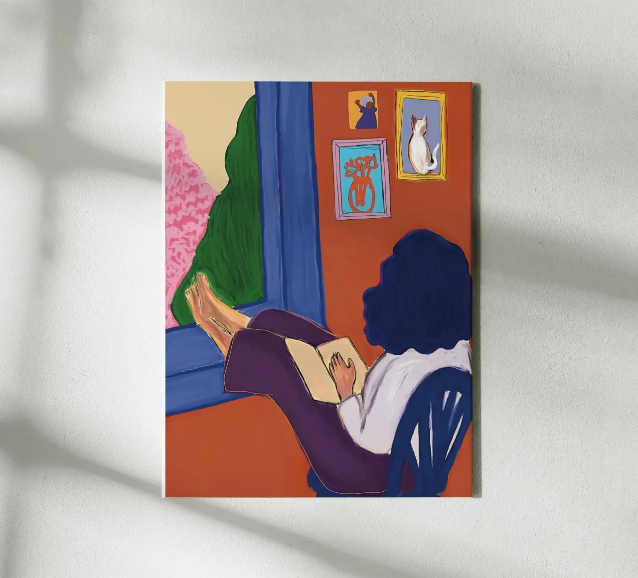 The reader (after Matisse) canvas with Floater frame by tainah negreiros