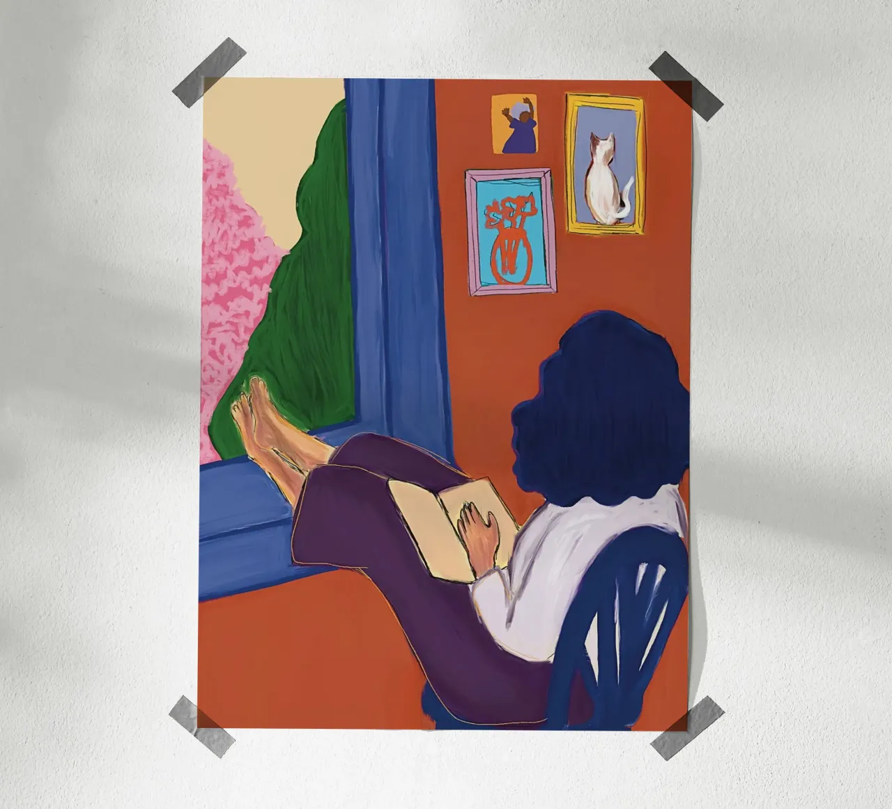 Il lettore (dopo Matisse) poster con telaio in plastica da tainah negreiros