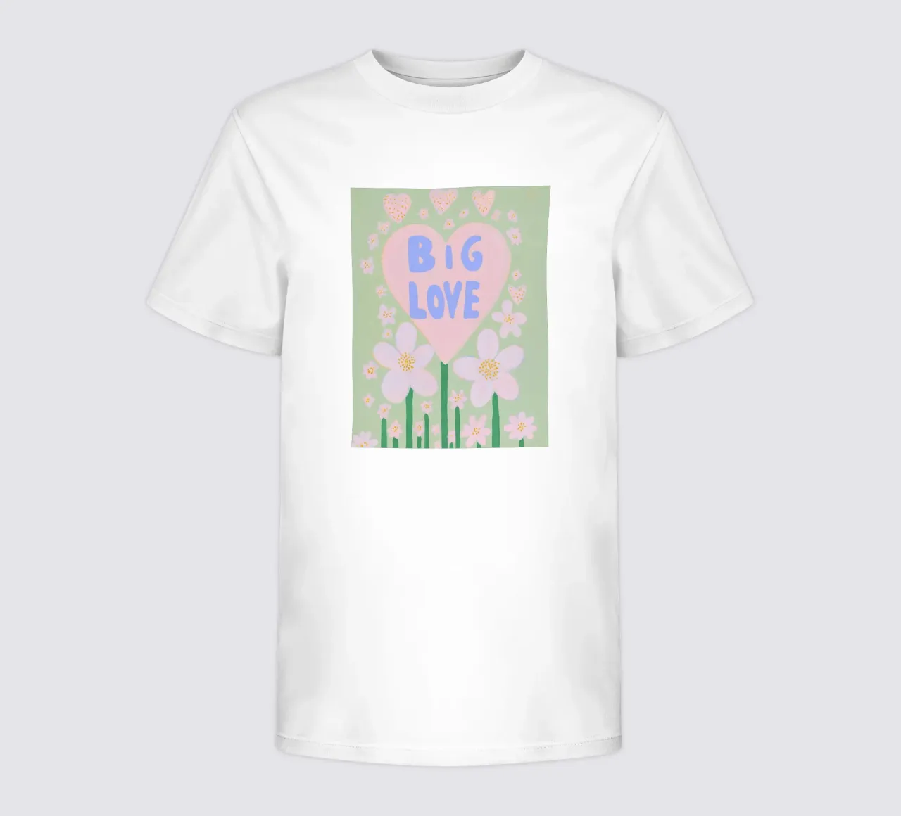 Große Liebe mit Blümchen Kinder T-Shirt von Carinaprint