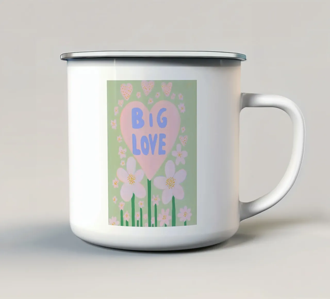 Grande amore per i fiori tazza in smalto da Carinaprint