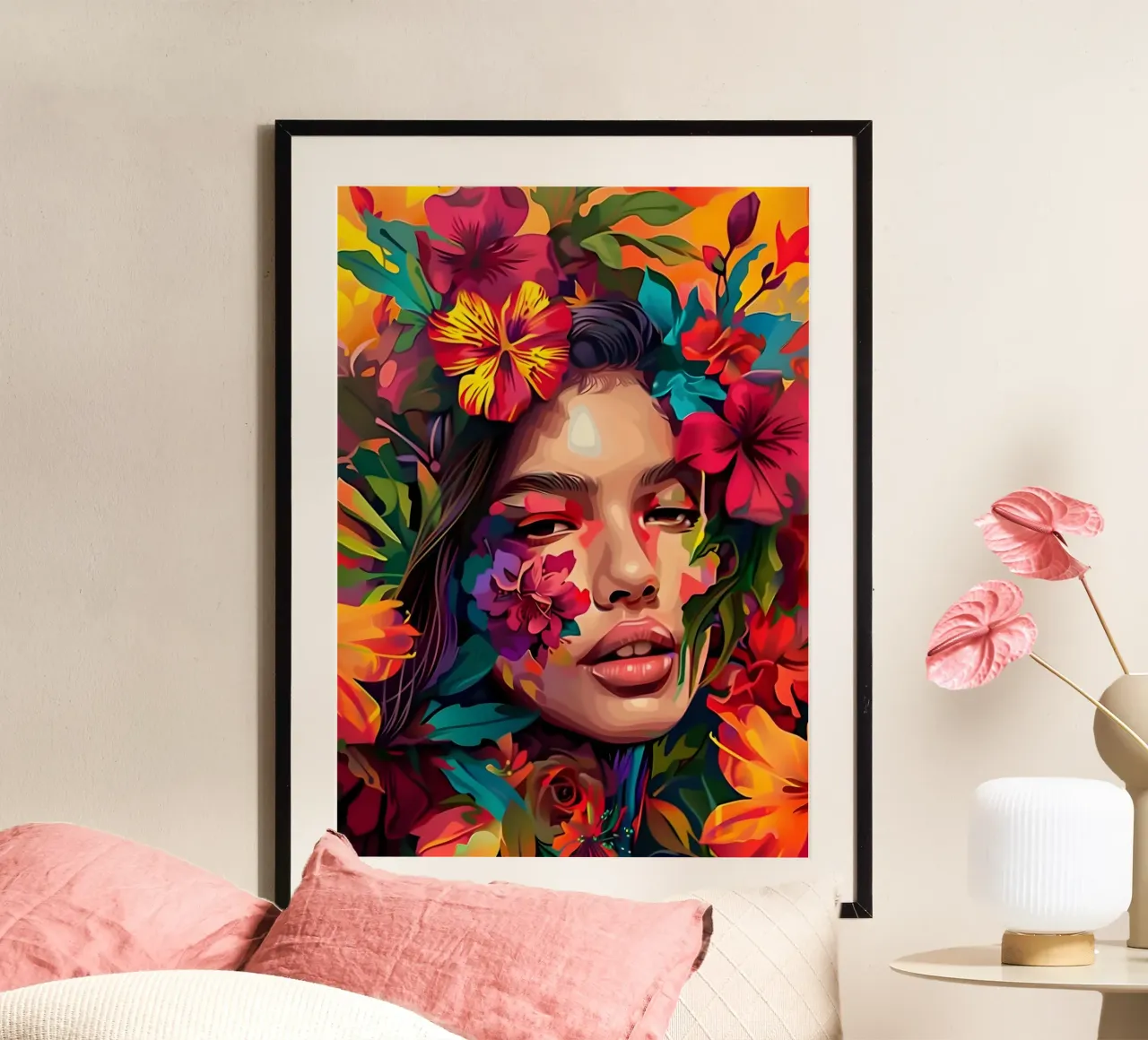 Retrato de niña de las flores hahnemühle de Artful Muse