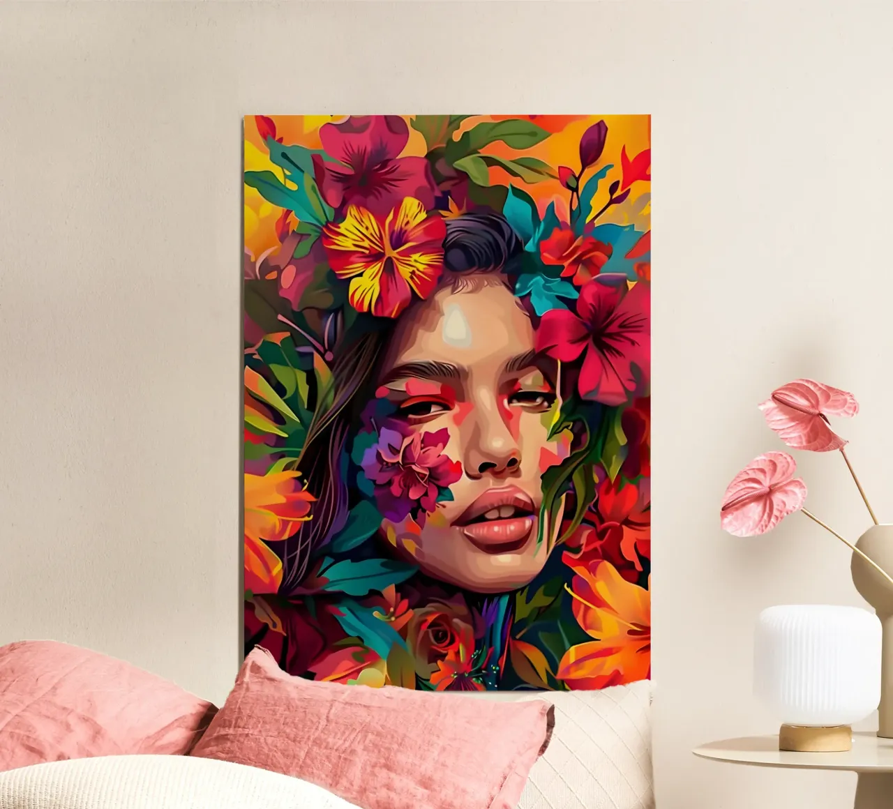 Retrato de niña de las flores hahnemühle de Artful Muse