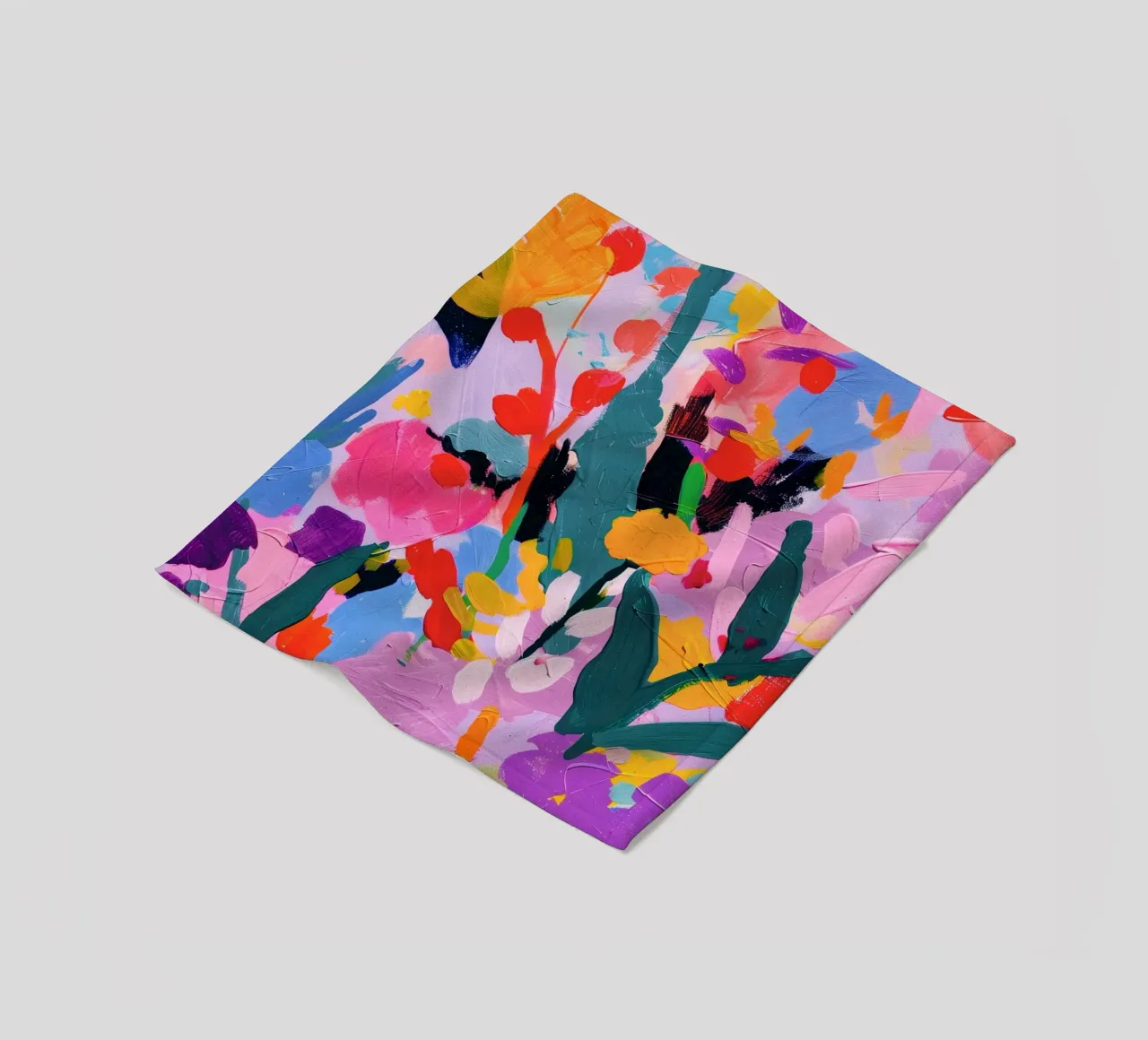 Bloemen Abstract Kleurrijke Print fleecedeken van Boheme
