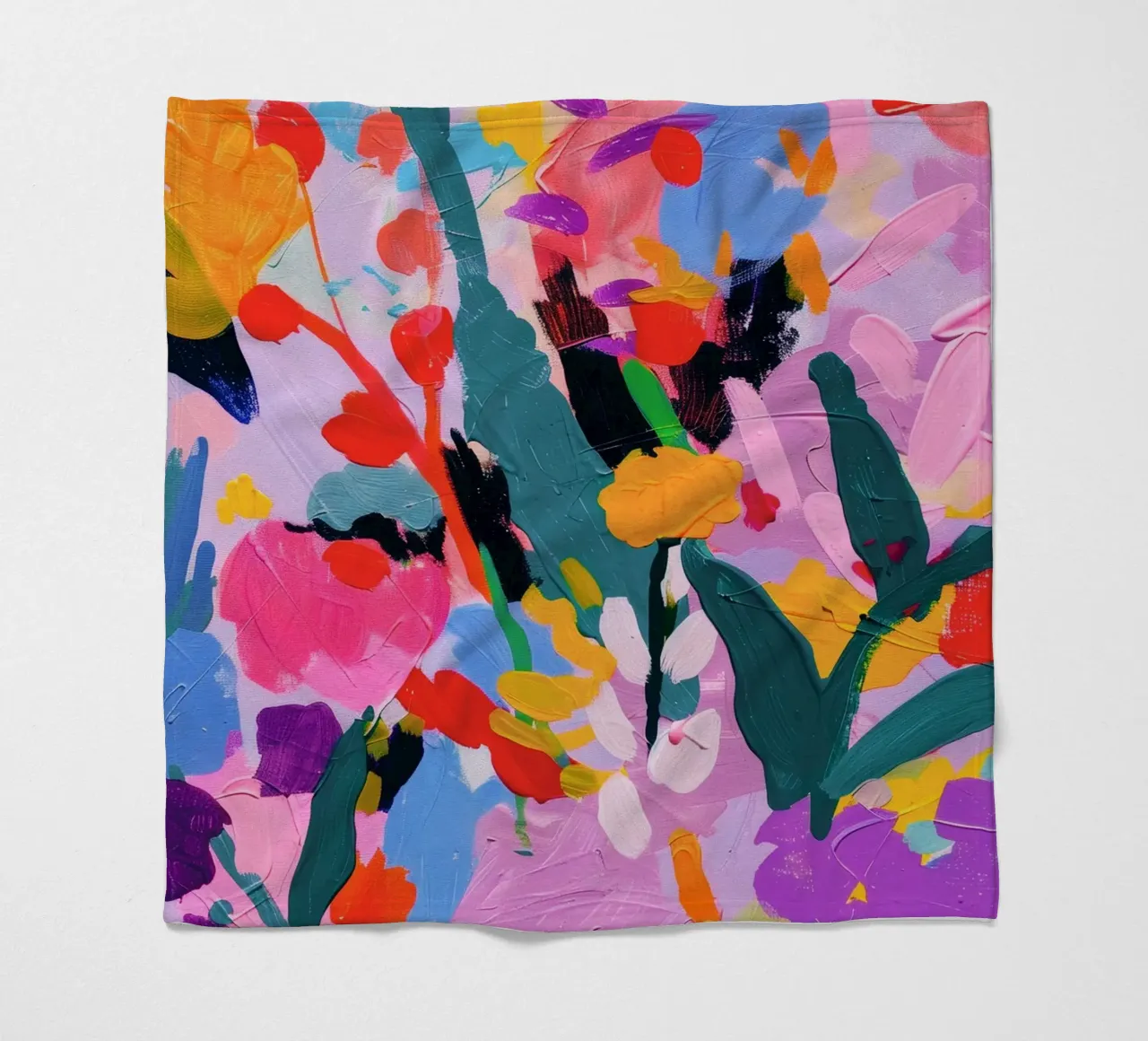 Bloemen Abstract Kleurrijke Print fleecedeken van Boheme