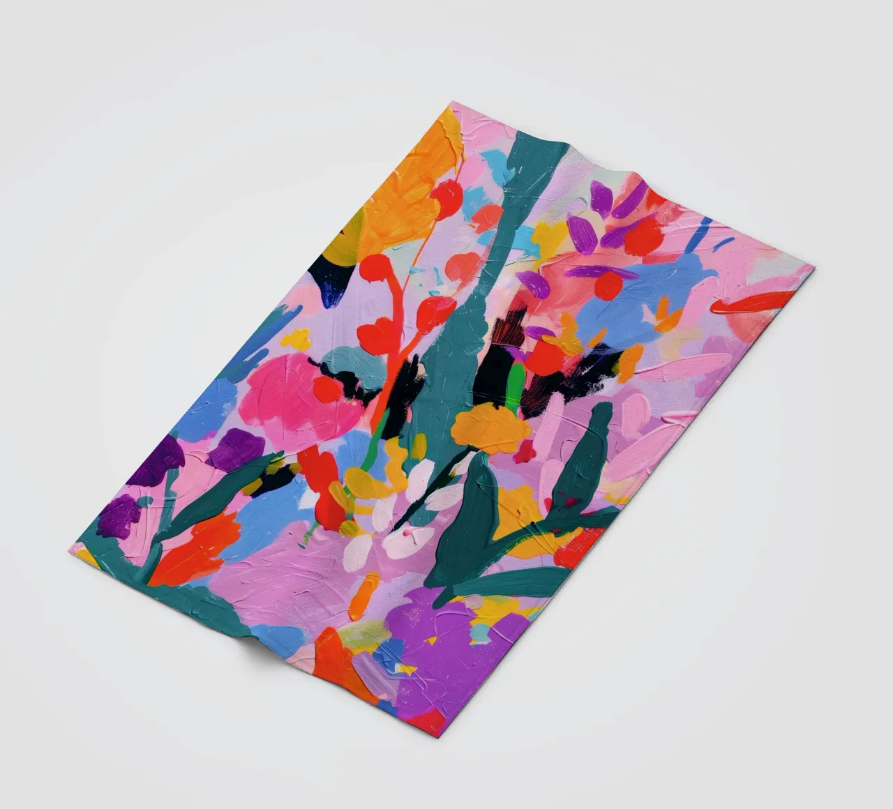 Bloemen Abstract Kleurrijke Print fleecedeken van Boheme