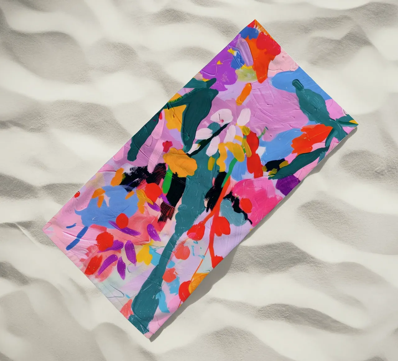 Floral Abstrakt Buntes Drucken Strandtuch von Boheme