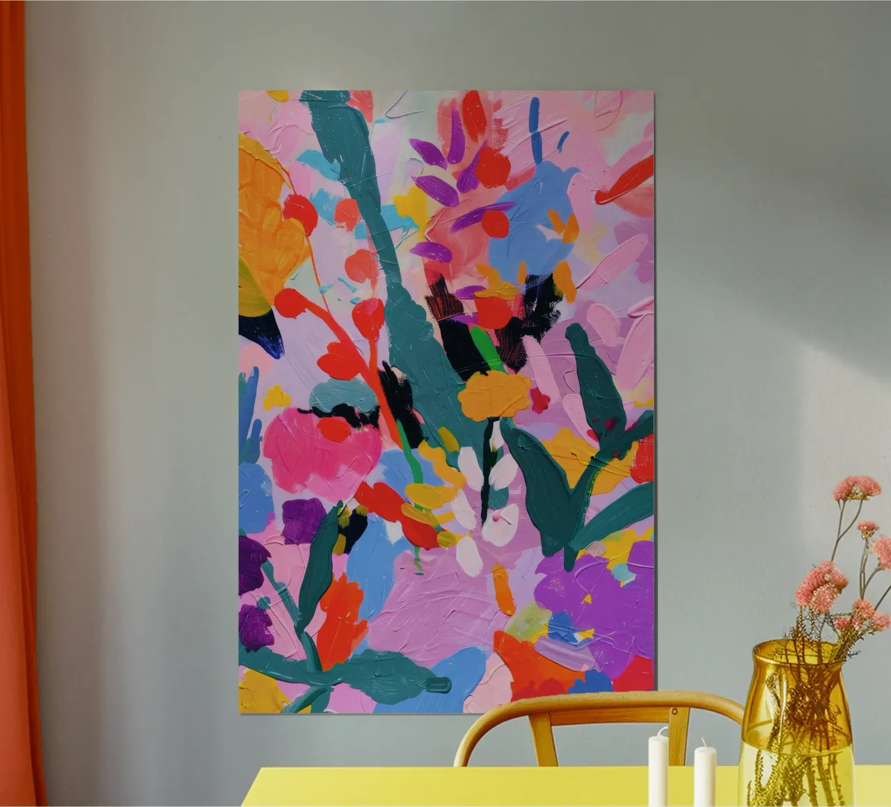 Bloemen Abstract Kleurrijke Print hahnemühle van Boheme