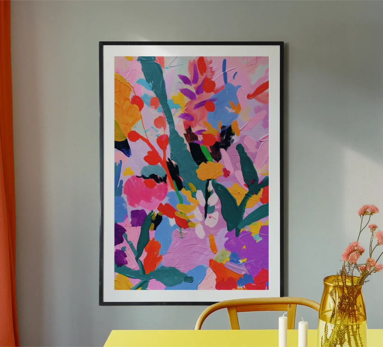 Bloemen Abstract Kleurrijke Print hahnemühle van Boheme