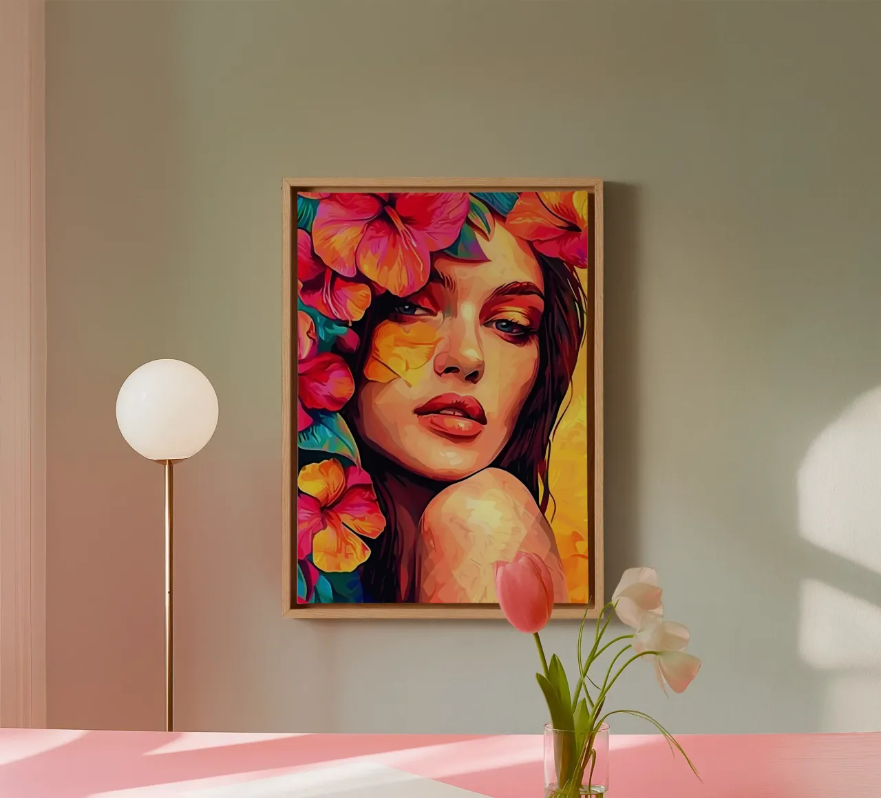 Ritratto della bambina in fiore tela da Artful Muse