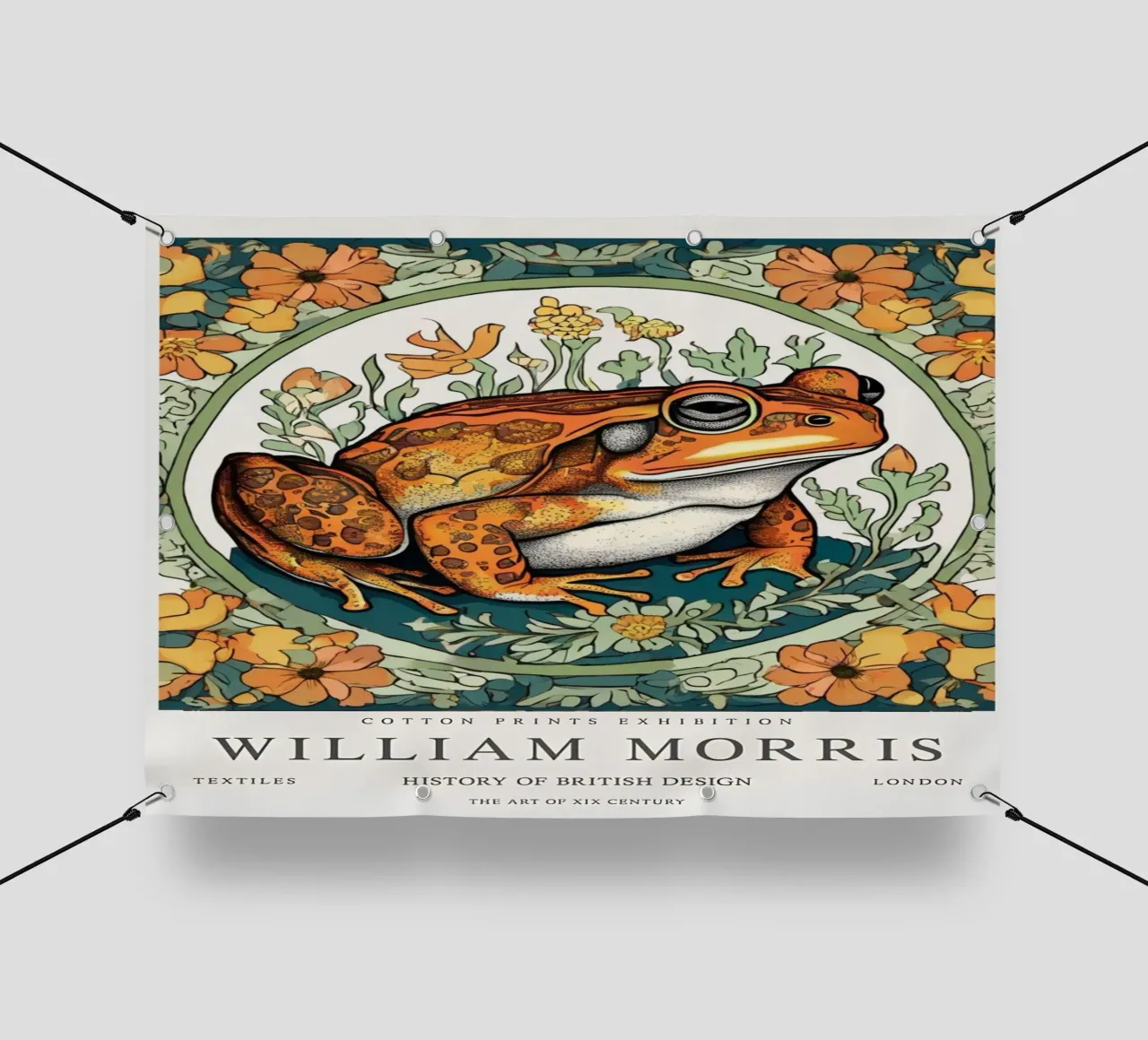 rana nei fiori selvatici william morris telo in pvc da komo store