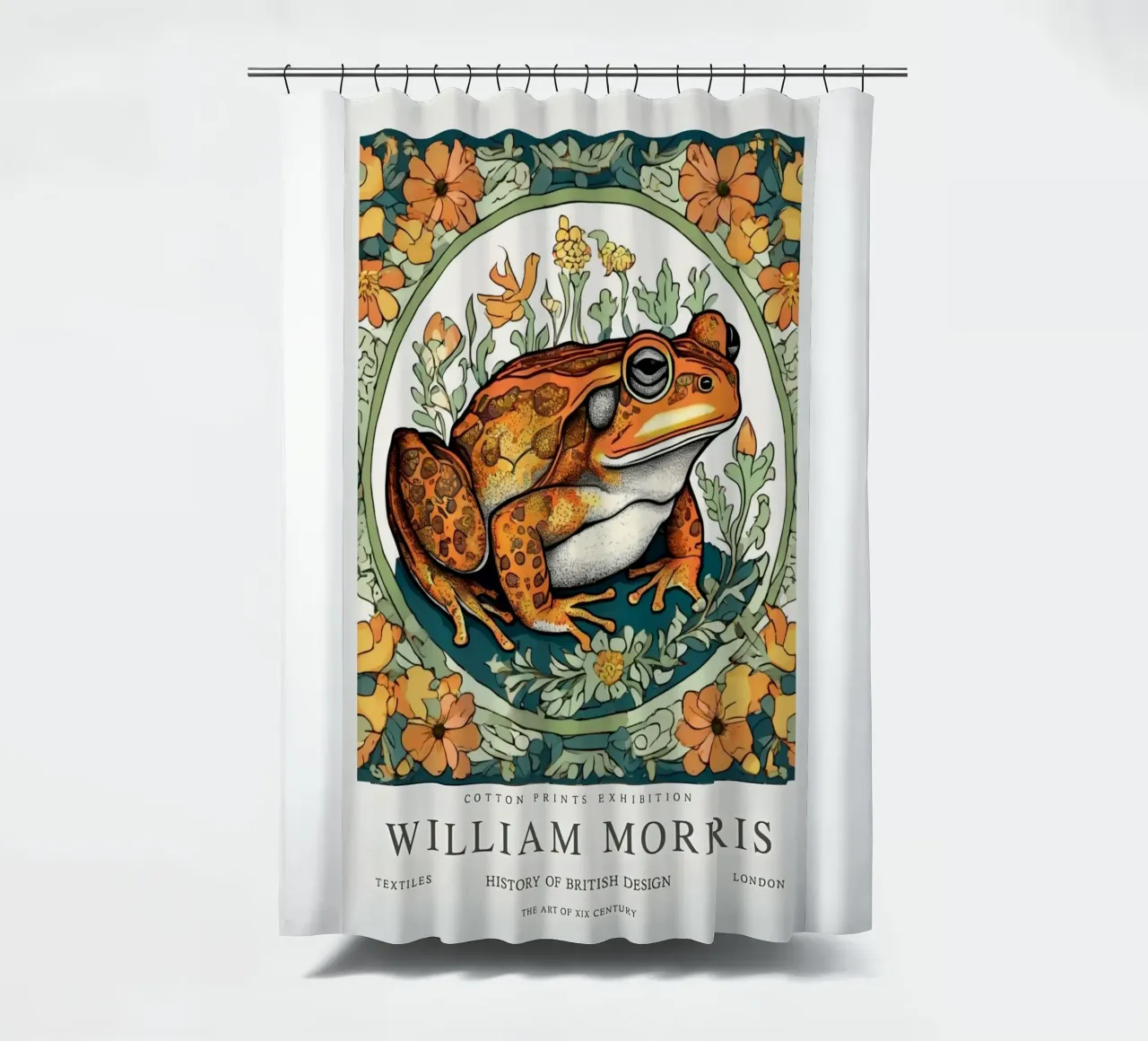 rana nei fiori selvatici william morris tenda da doccia da komo store