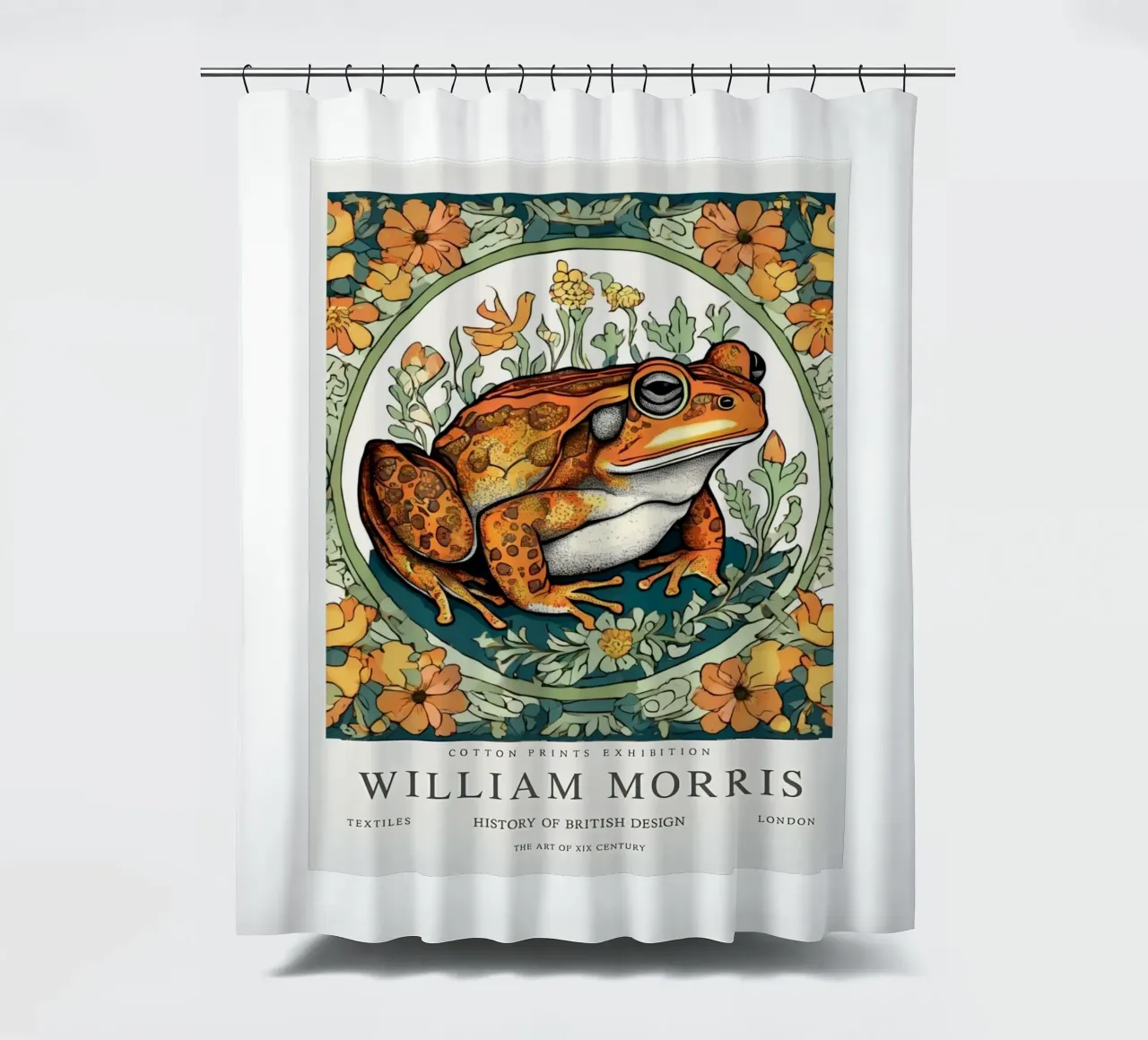rana nei fiori selvatici william morris tenda da doccia da komo store