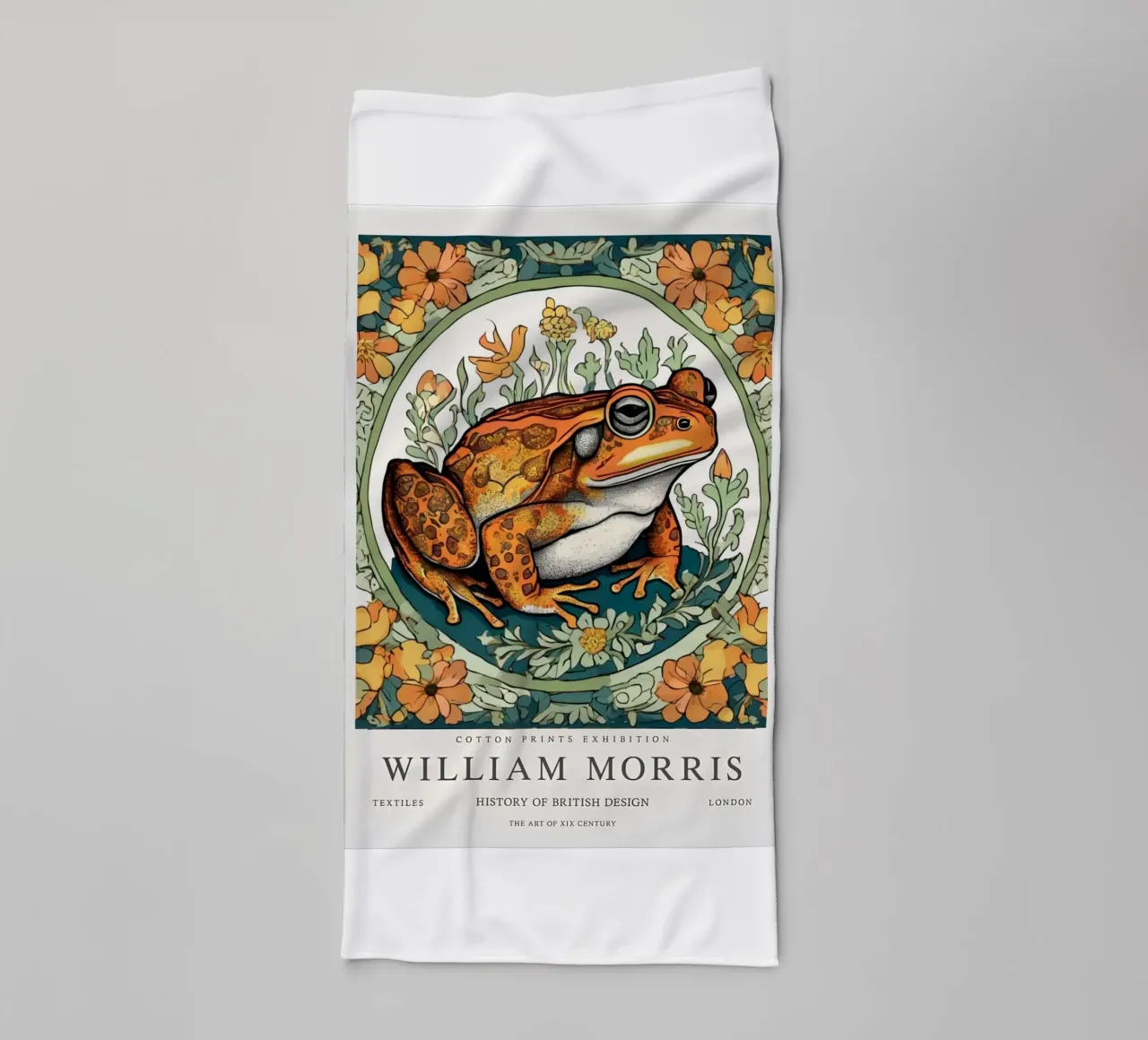 rana nei fiori selvatici william morris asciugamano da bagno da komo store