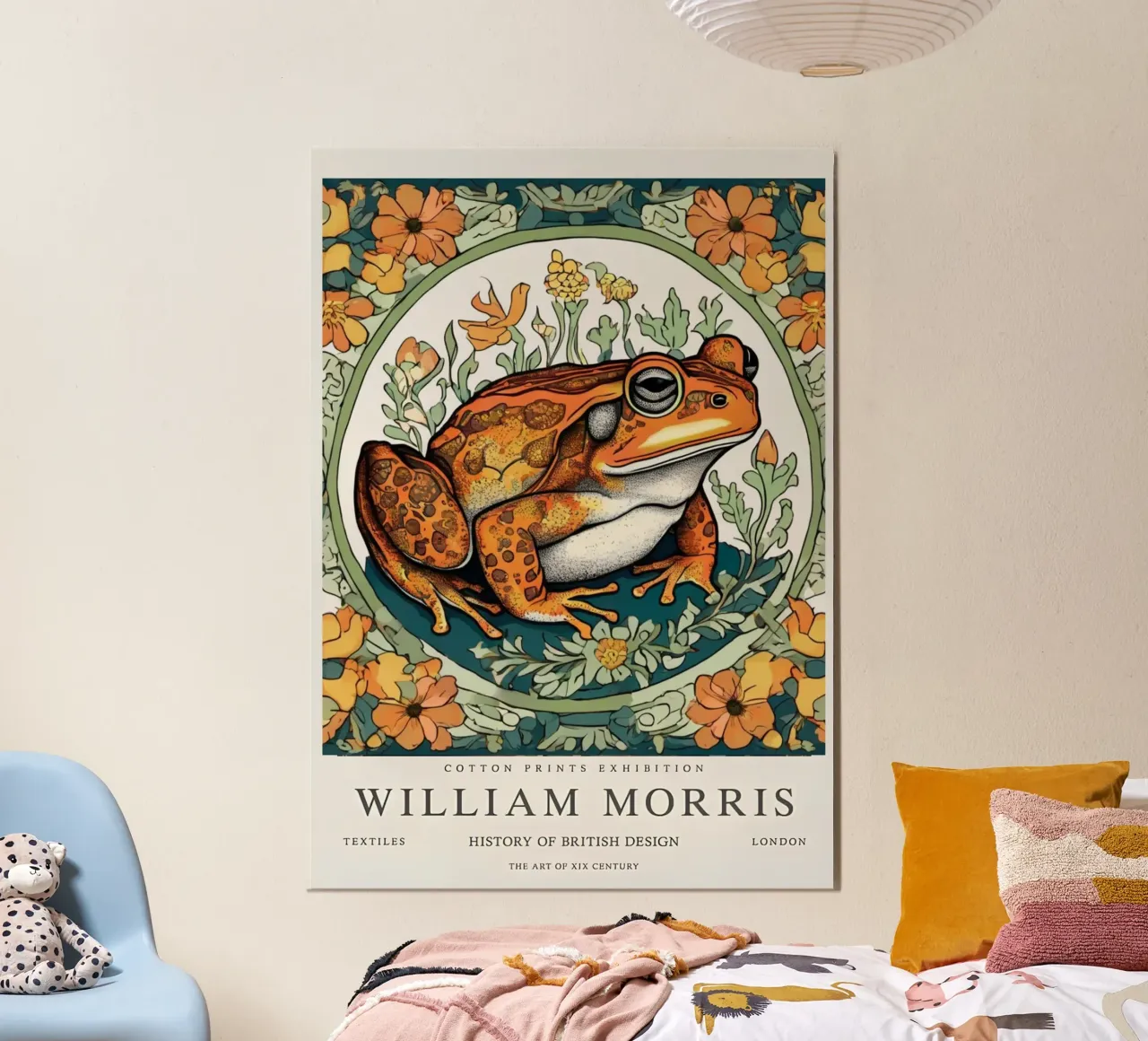 rana nei fiori selvatici william morris alluminio dibond da komo store